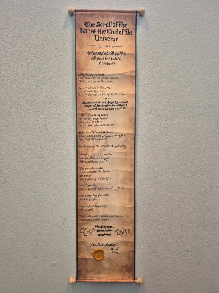 The Scroll of the Bar at the End of the Universe