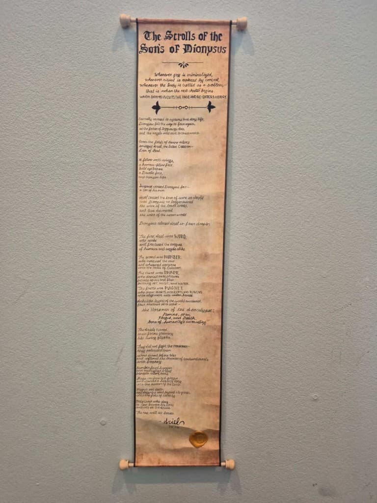 The Scroll of the Sons of Dionysus parchment art